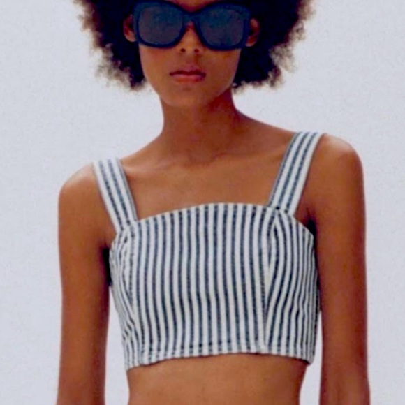 ZARA Retro Style Railroad Crop Top - Picture 4 of 10